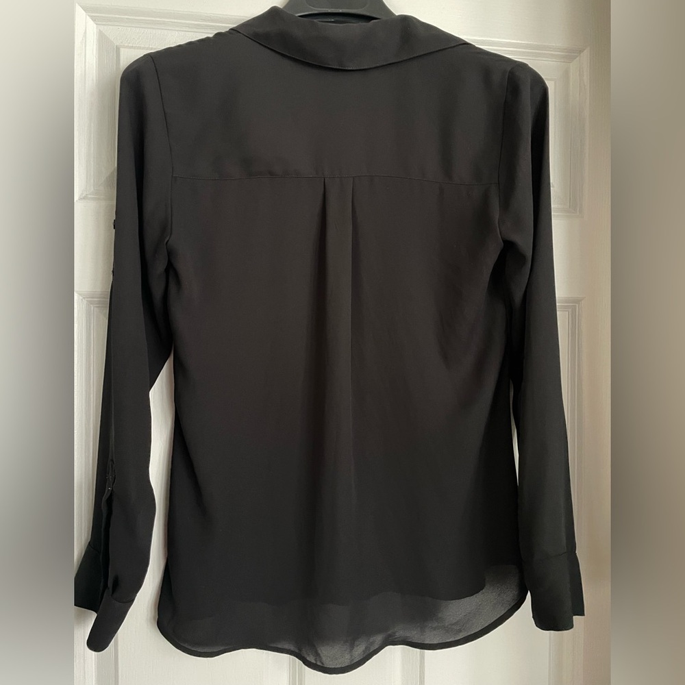 Express Black Button-Front Blouse - Picture 4 of 4